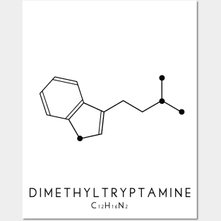 Dimethyltryptamine / DMT Molecular Structure in White Posters and Art